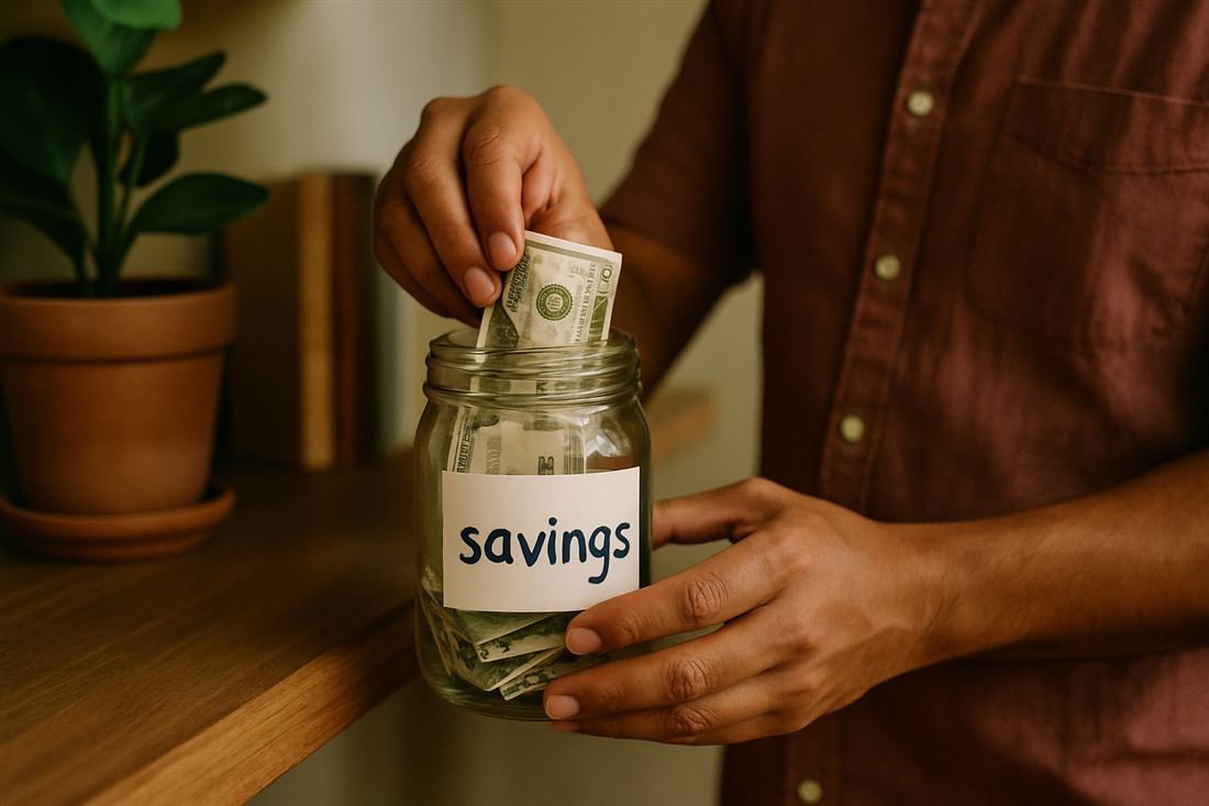 Guardando dinero para el fondo de emergencia