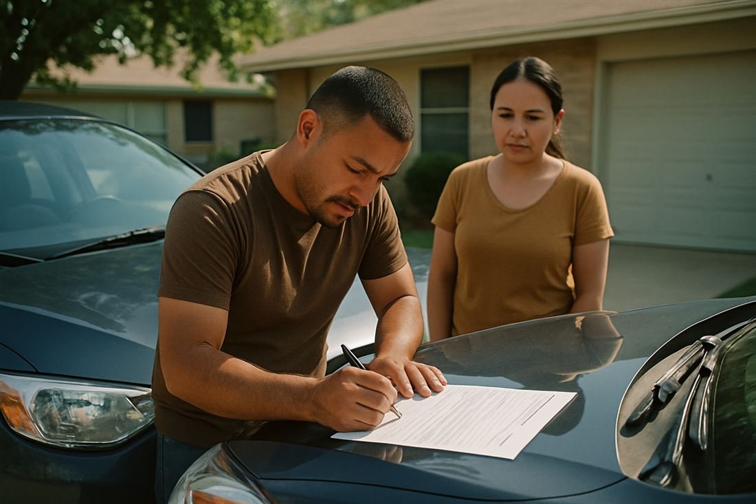Revisando el seguro del auto